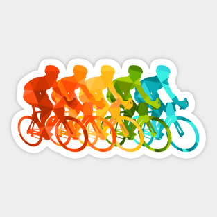 Cyclists illustration Sticker